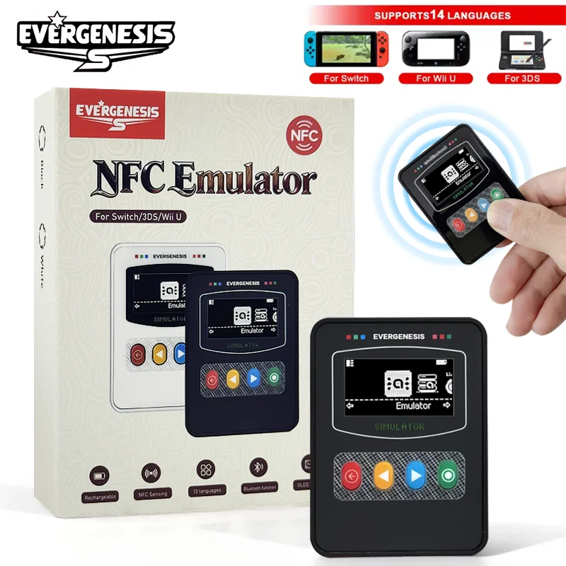 Pixl.Js iNFC Emulator Amiibo Smart NFC Simulator, OLED Bluetooth Chargeable for Switch 2 Switch 3DS Wii U Accessory