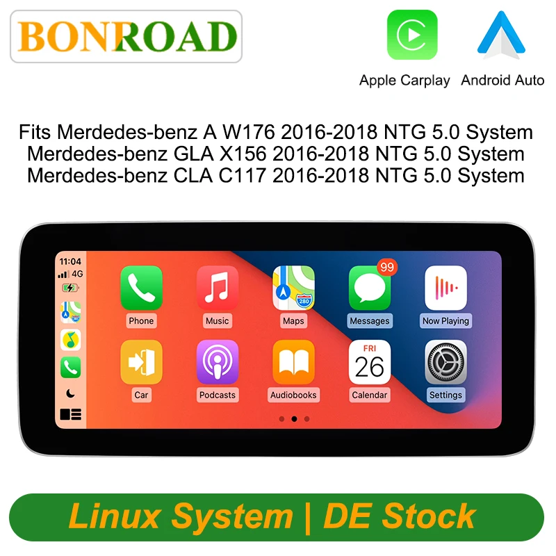 Bonroad 10.25 "Car Multimedia Player For Mercedes-Benz A-Class W176 GLA X156 CLA C117 NTG5.0 Carplay Android Auto Linux Headunit