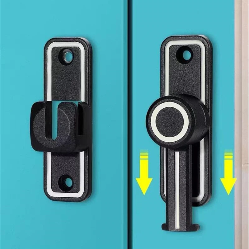 Door Latch KK&FING 90&deg;/180&deg;Dual Purpose Door Latch Sliding Door Lock With Luminous Buckle Free-punch Interior Metal Bolt