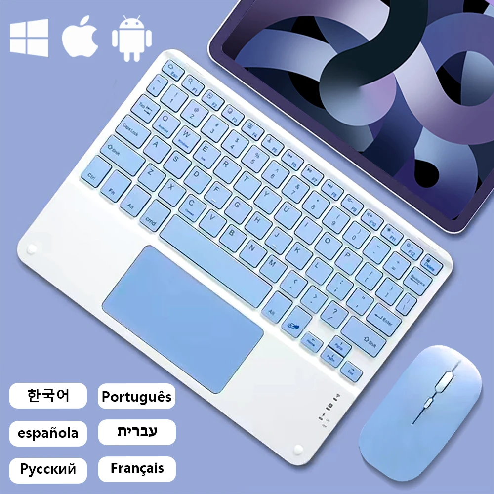 Compact Ipad Keyboard For Android IOS Windows Xiaomi Samsung Apple Mobile Tablet Blue Wireless Keyboard Lightweight