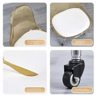 Household Backrest Low Stool with Wheels, Toddler Roller Skating Chair, Stylish Small Chair for Kids' Use Kids’ Rolling 3