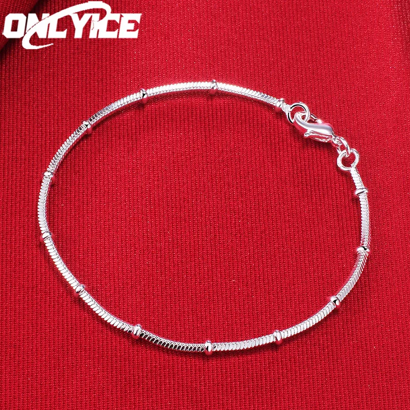 Heiße neue 925 Sterling Silber Armbänder für Frauen feine Schlange Knochen Perlen Kette Mode Hochzeits feier Weihnachts geschenke Schmuck