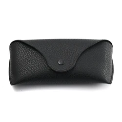 Luxury Soft Leather Sunglasses Case for Men - Designer Eyeglasses Protective Box (Black)