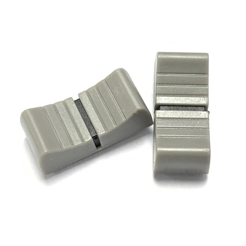 HOT-120Pcs 콘솔 믹서 슬라이더 페이더 노브 교체, 전위차계 회색 노브 블랙 마크, 24mm x 11mm x 10mm