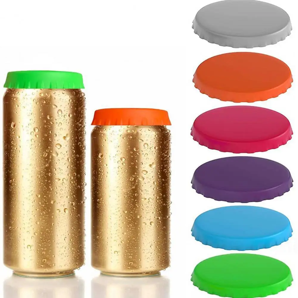 

Can Topper 6Pcs Convenient Reusable Washable Silicone Beer Can Stopper Kitchen Accessories