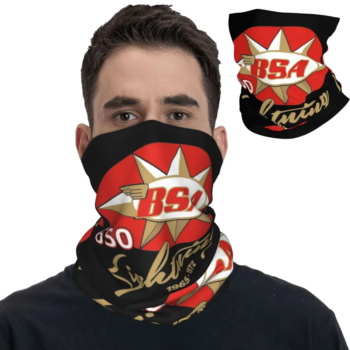 

BSA Lightning 650 Motorcycle Bandana Neck Cover Printed Wrap Scarf Warm Balaclava Riding Unisex Adult All Season