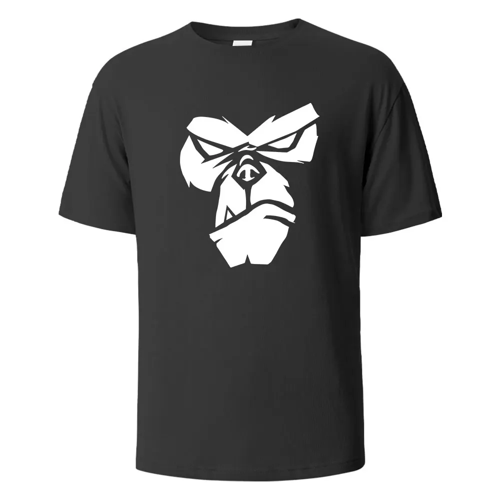 Gorilla Face Graphic Oversized Cotton T-Shirt - Unisex Casual Streetwear Tee