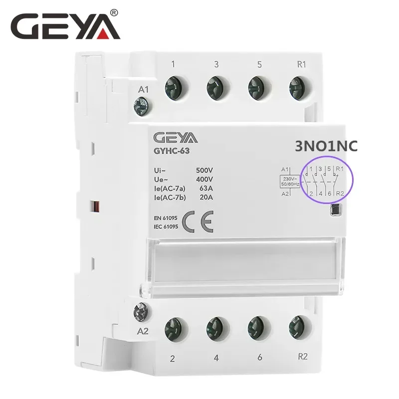 contator ca geya din rail uso domestico ou 01