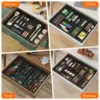 Silverware Drawer Organizer Expandable Utensil Tray with Removable Knife Block Utensil Storage Trays for Knives and Forks 5