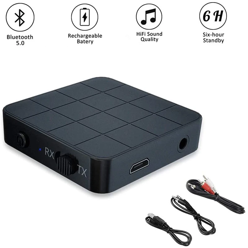 Kn321 2in1 Wireless Bluetooth5.0 Transmitter Audio Receiver Adapter For TV Computer Car Speaker Headset Adapter AUX RCA 3.5MM