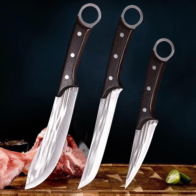 

Chef Cutting Boning Knife Handmade Forged Meat Cleaver High Carbon Steel Utility BBQ Peeling Slicing Pocket Knife
