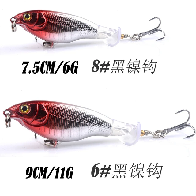 1PCS Topwater Fishing Lure 7.5cm 6.5g Whopper Popper Wobbler Artificial  Hard Bait Bass Plopper