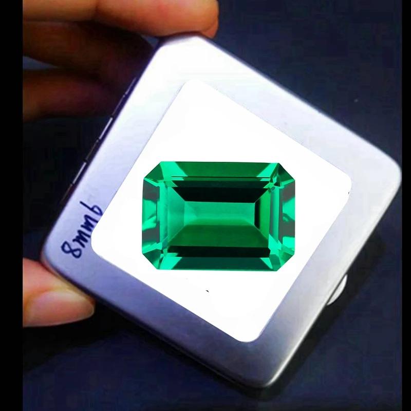 

Natural Synthetic Emerald Green 12x16mm 12.50 Carat Emerald Cut Loose Gemstone For Diy Jewelry Fine Cutting