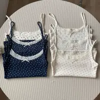 Floral Print Lace Trim Camis Women Summer New Bow Slim Sleeveless Crop Tops Vest Sweet Cute Sexy Preppy Style Tank Top Y2k Chic - Image 3