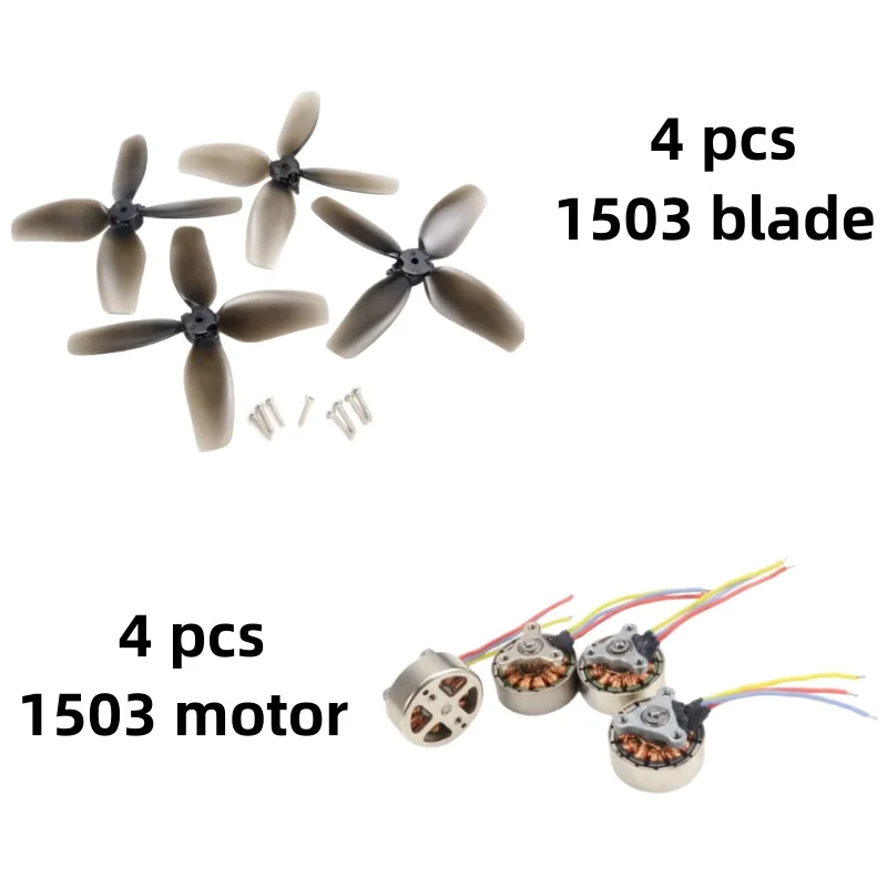 4pcs 1503 High Quality Brushless Motor with Blade for FPV Racing Drone 4-Axis RC Aircraft
