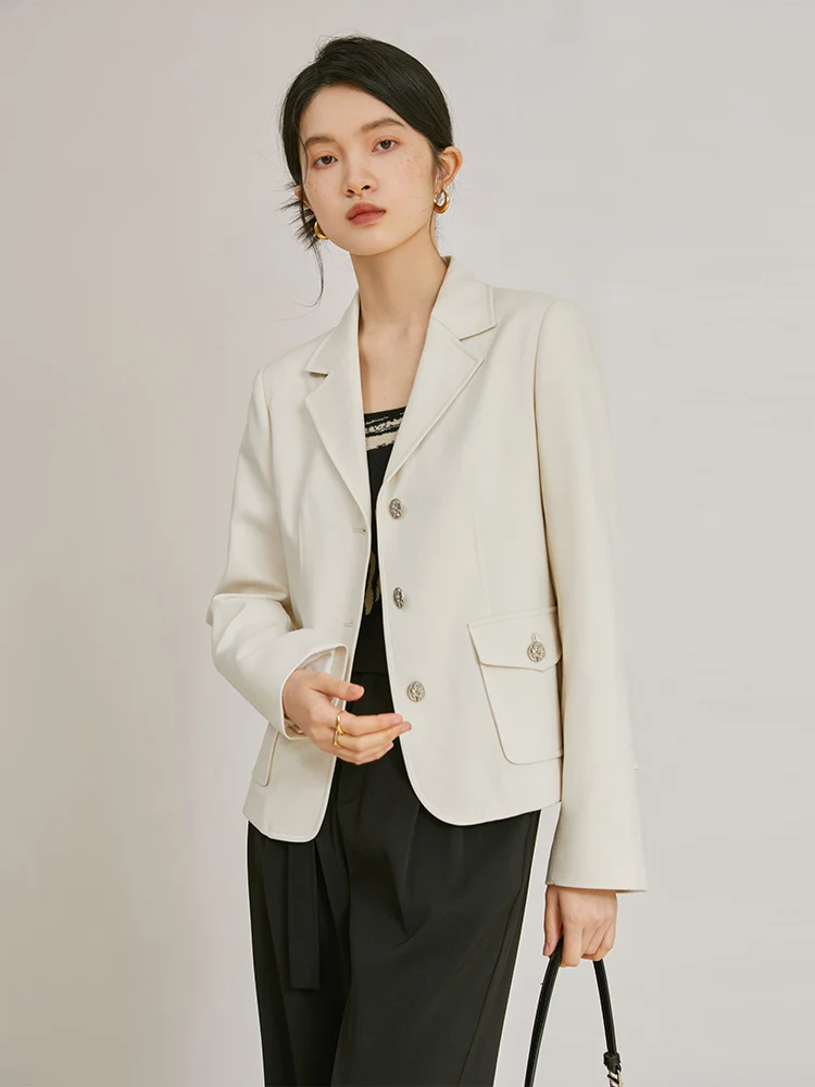 ZIQIAO French Temperament Suit Jacket for Women Commuter Style Spring New Classic Sense High-end Suit Female Blazer Office Lady