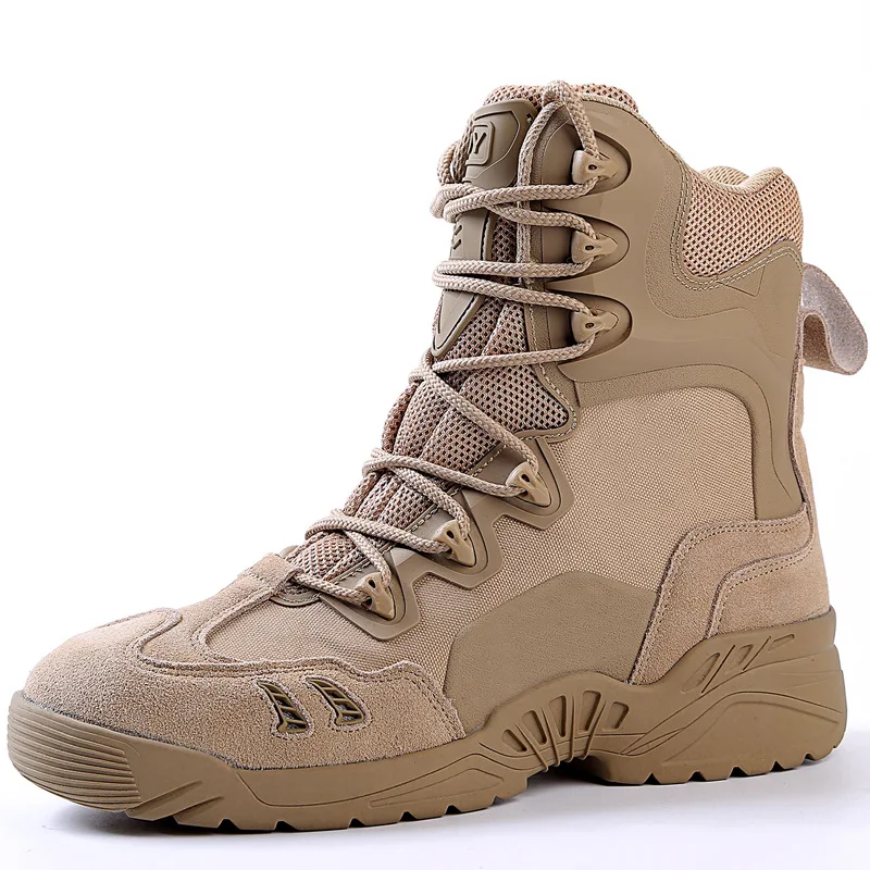 Esdy Outdoor High Tactica Boots Military Escursionismo Scarpe Da Combattimento Uomo Impermeabile Walking Traspirante Desert Training Shoes Cerniera La