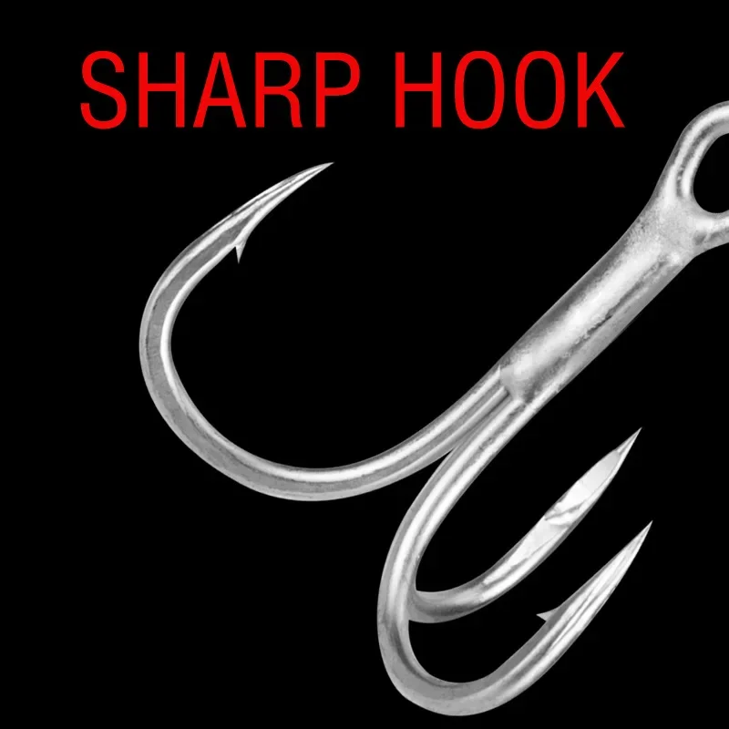 녹슬지 않는 낚시 후크 참치 낚시 지깅 후크, 트레블 후크, 바닷물 트리플, 매우 날카로운 바다 낚시 앵커, 10 개