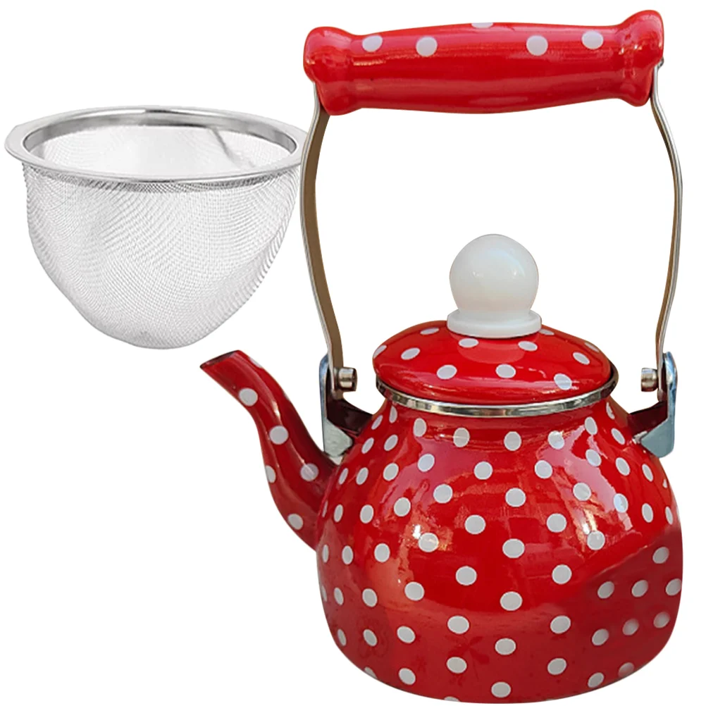 

Enamel Kettle Daily Use Stovetop Home Supplies Filter Water Handle Coffee