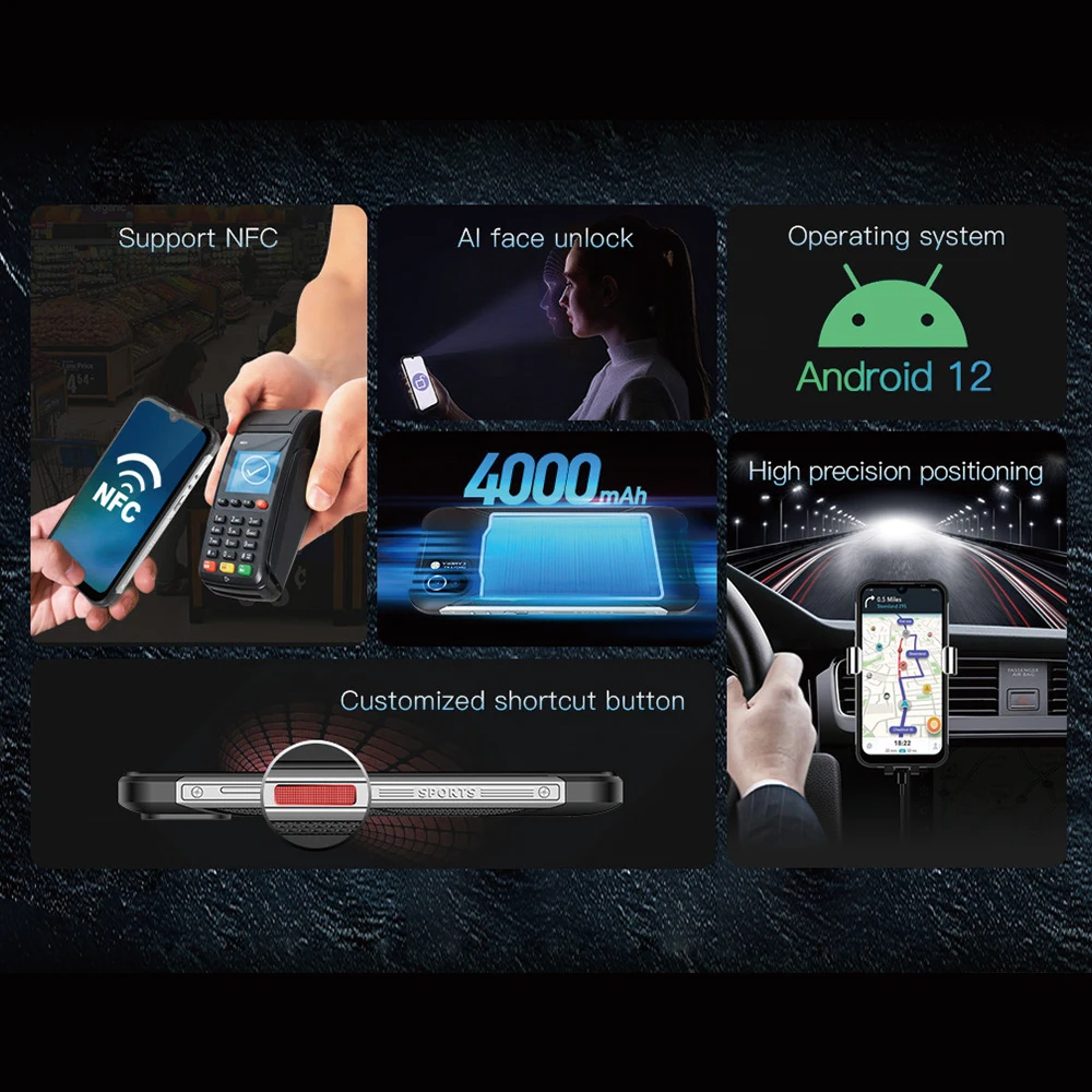 UNIWA W555 Smartphone 4G Cellphone 3G RAM 32G ROM Android 12  5.71 Inch  Quad Core Mobile Phone 4000mA NFC