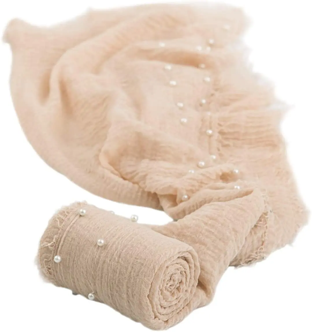

Newborn Photography Wrap Handmade Pearl Decor Wrap Blanket for Baby Photo Props 67X36 Inch Newborn Photo Shoot Outfit swaddle