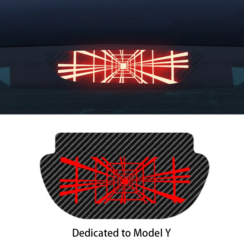 Se acepta personalizado para Tesla Model Y Car High Mounted Brake, acrílico, tablero de proyección, calcomanía, luz trasera superior, emblema, pegatinas