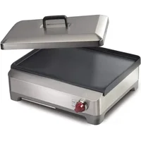 Precision Electric Griddle, Indoor Grill, 200 sq. in, Nonstick Coating, Advanced Temperature Control, Stainless Steel 1