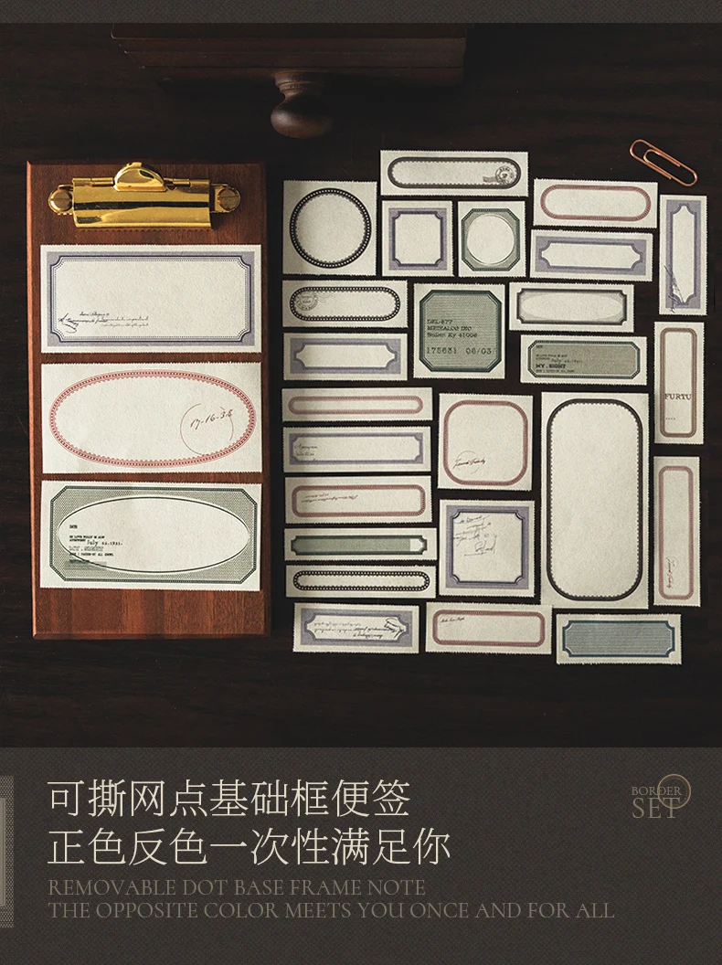 Yoofun 30 Blatt Bordüre-Set, Vintage-Rahmen, Dekormaterial, Papier, Notizblock, kreatives DIY, Junk-Journal, Scrapbooking, DIY-Notizblöcke – Detail 4