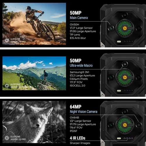 Ulefone Armor 33 Pro 5G Rugged Phone 25500 mAh 512GB ROM 120Hz 6.59”3.4" Rear Screen NFC Android Smartphone - Image 3