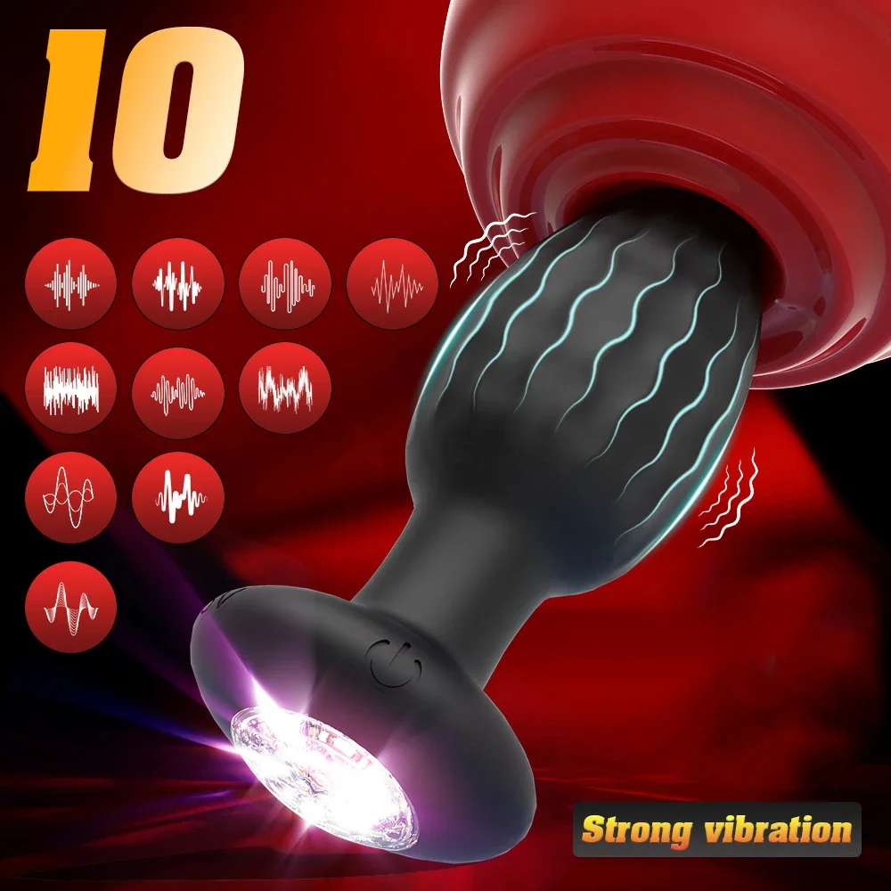 Wireless APP Controlled Anal Plug Vibrator Butt Plug Vibrator with LED Light Male Prostate Massager Sex Toys for Women Men Adult 2