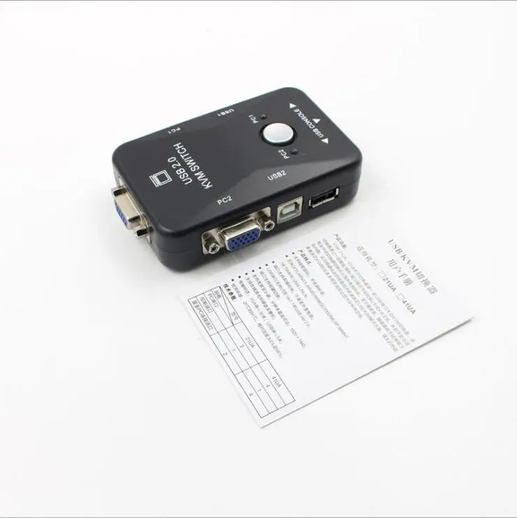 100pcs VGA 수동 스위치 2 in 1 VGA 스위치 2 in 1 비디오 VGA 스위치 in/out