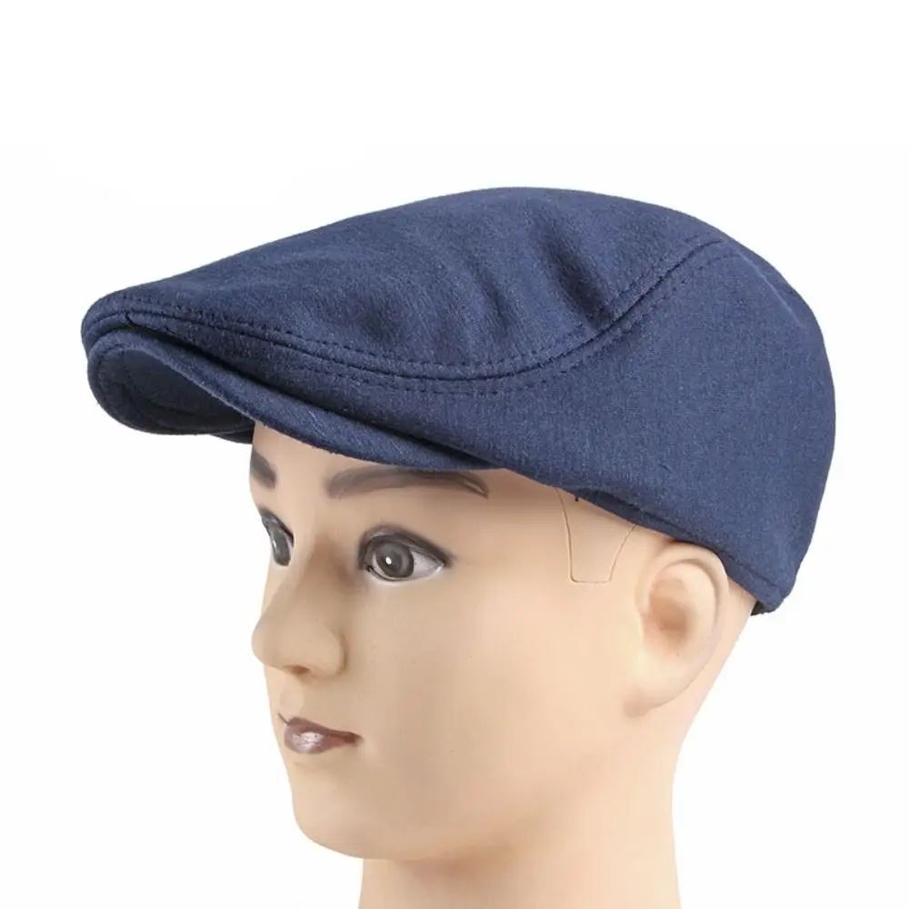 Knitted Golf Hats Simple Solid Color Casual Beret Driving Vintage Men's Flat Cap Outdoor
