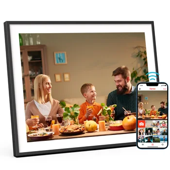와이파이 디지털 포토 프레임, 홈 아트 프레임, 4:3 비율, IPS 터치 스크린, 당신의 행복을 모아주는 순간, 19 인치, 64GB 스토리지
