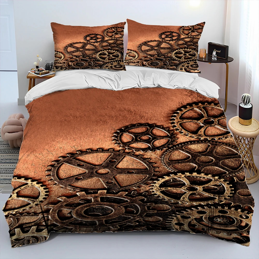 

Комплект постельного белья 3D, механическое одеяло в стиле стимпанк, Комплект постельного белья с пододеяльником, пододеяльником, наволочкой, королевский комплект постельного белья