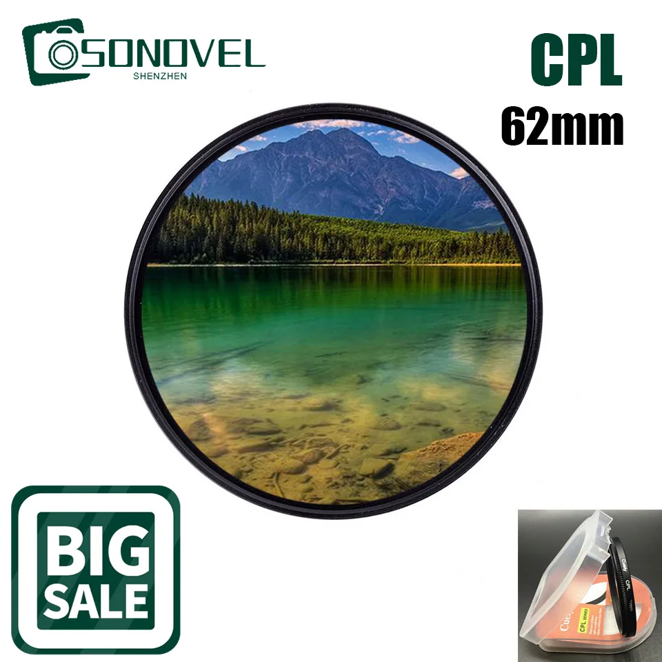 62 62Mm Impermeabile Polarizzatore Circolare Cpl Obiettivo Della Fotocamera Filtro Per Canon Eos Nikon Sony Olympus Fuji X-E2 X-E1 X-Pro12 X-M1 Dslr