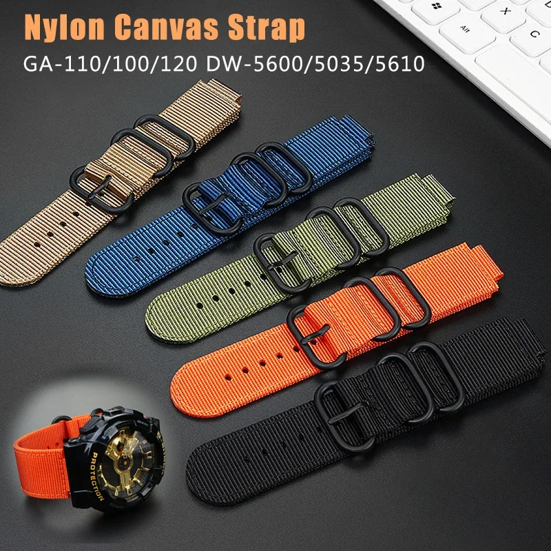 Cinturino In Nylon Per Ga-110/100/120 Gba-800 Gma-B800 Ga800 Accessori Per Orologi In Tela Per Cinturino Da Uomo Traspirante Dw-5600/5035/5610