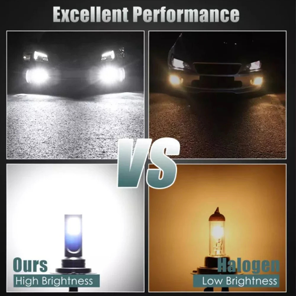H7 Led Headlight Bulb Kit Car Fog Light Bulbs 12V 55W High Power 6000K Headlamp 1/2/4PCs