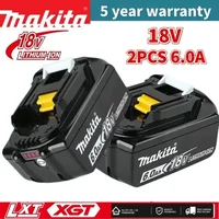 100% Original Makita Rechargeable Battery, Replaceable LED Lithium-ion, 6.0Ah 18V BL1860B BL1860 BL1850 BL1830 BL1815 1