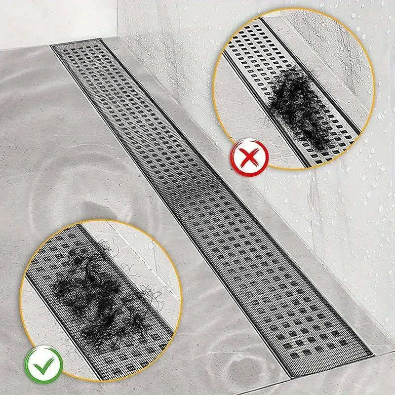 Cuttable Shower Drain Anti-Clogger Self-Adhesive Floor Drain Sticker Disposable Mesh Sink Strainer 50PCS/Roll
