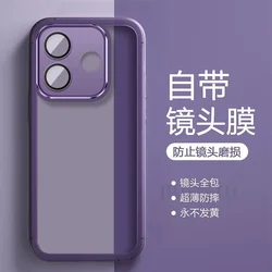 Transparent Silicone Back Cover with Camera Lens Protection for Redmi 13X 4G (Purple)