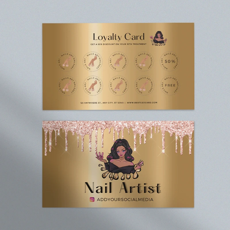 200pcs Glitter Golden Own Design Paper Loyalty Cards for Business Packing Professional Printer For Your Order Beauty Girl For custom cards,business cards,photo cards