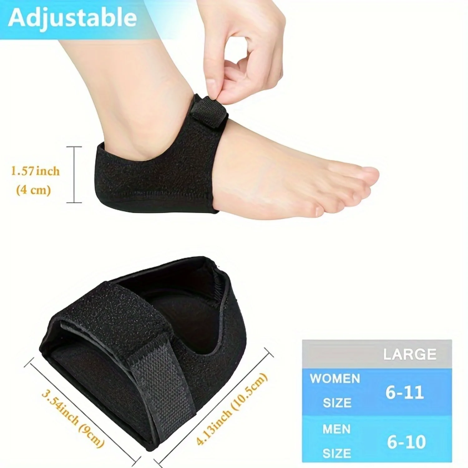 4-Pack Heel Protectors with Gel Pad for Comfort and Shock Absorption-Universal Fit Support Pads for Men and Women, Fits Most F