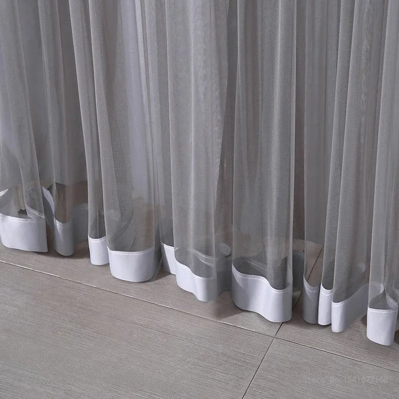 Punch-Free Mosquito Screen Door Curtain, Breathable Bedroom Partition Curtain, Double Layer Opaque Yarn Lace Door Curtain, 1Pc