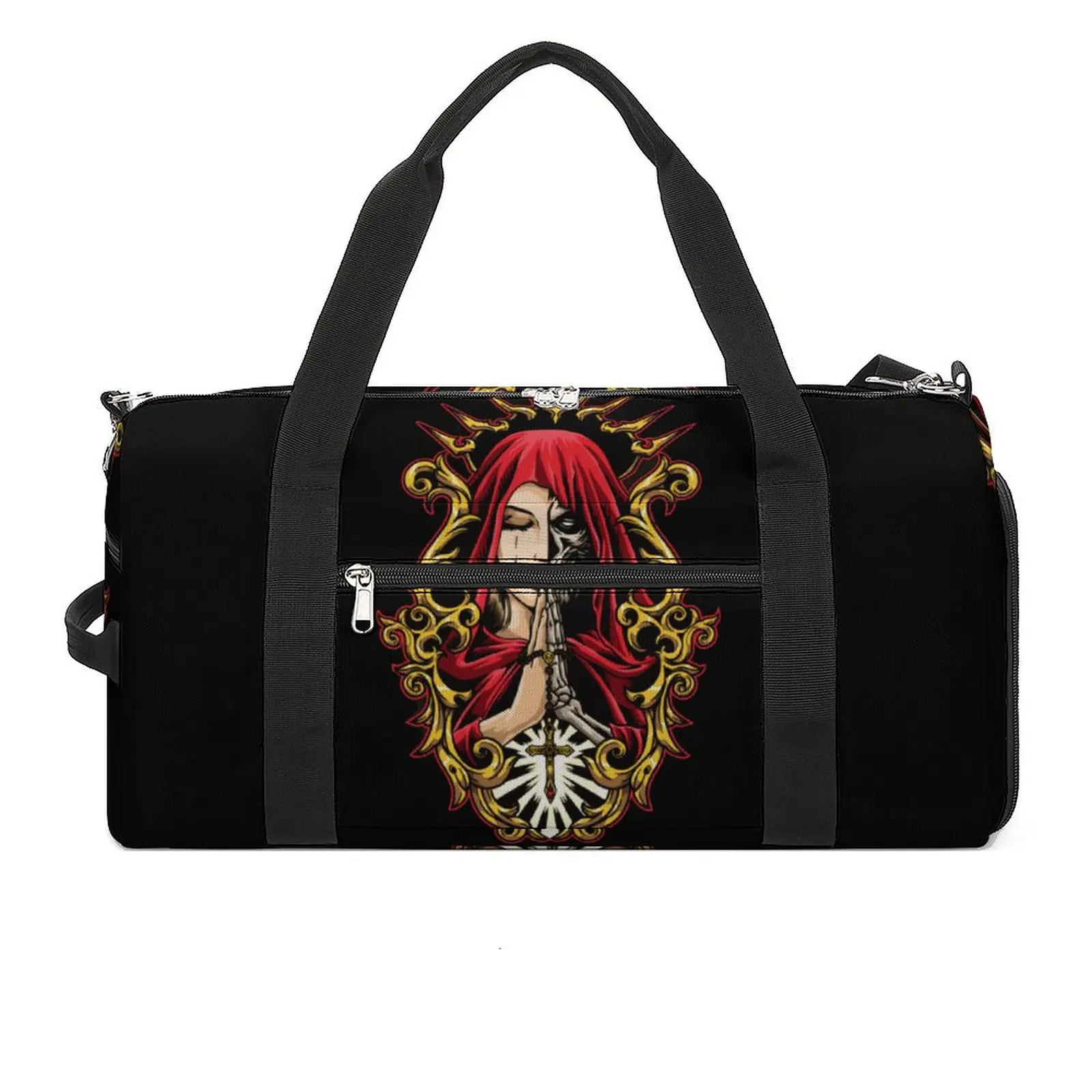 

Santa Muerte Gym Bag La Calavera Catrina Mourns The Dead Swimming Sports Bags Men Custom Colorful Fitness Bag Oxford Handbags