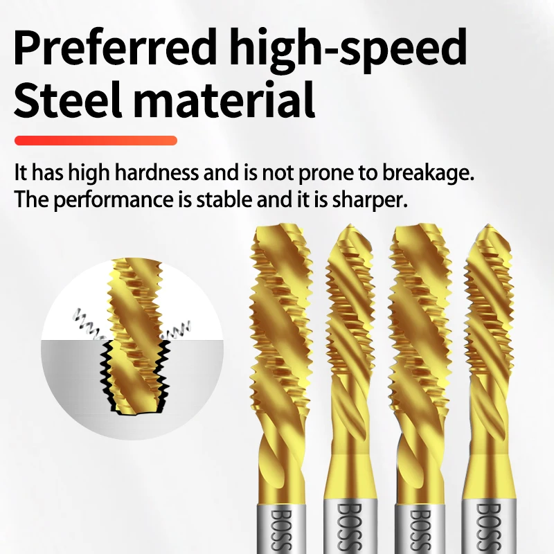 HSSE-M35 JIS Standard Left Hand Spiral Fluted Tap M2 M2.3 M2.5 M2.6 M3 M4 M5 M6 M8 M10 M12 Machine S