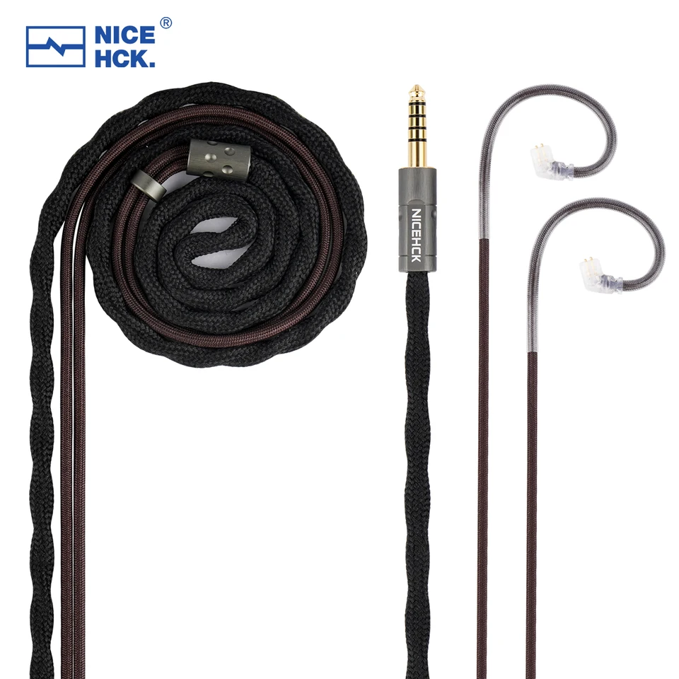 NICEHCK S77 HiFi IEM ケーブル ハイエンド 7N ナイロンスリーブ付き