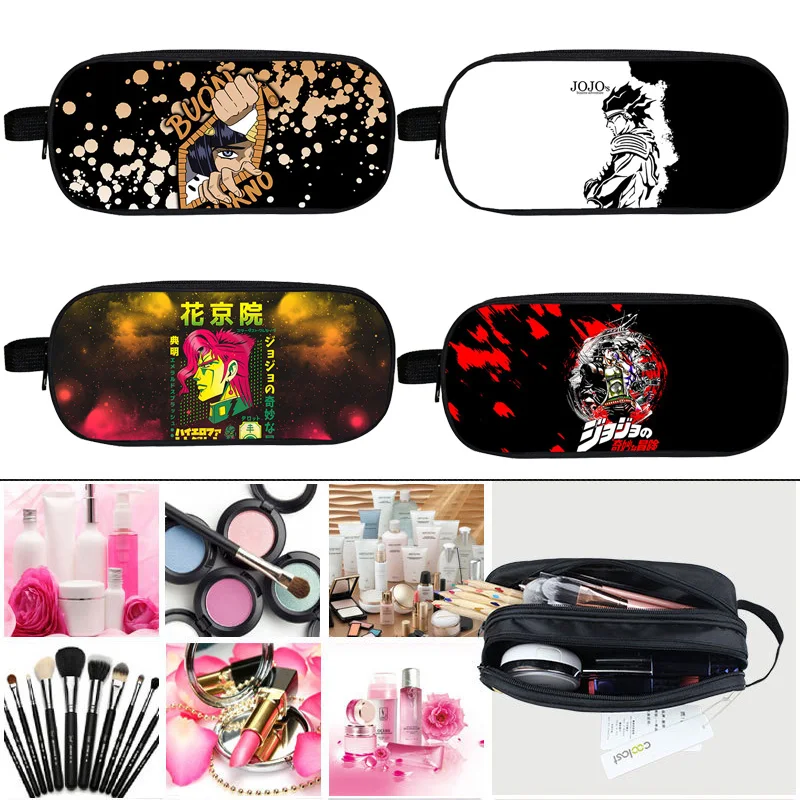 

Чехол для карандашей с 3D рисунком аниме, японские приключения Джоджо, странные приключения, держатель для косметики, стационарный чехол с блестящей королевой, чехол для косметики