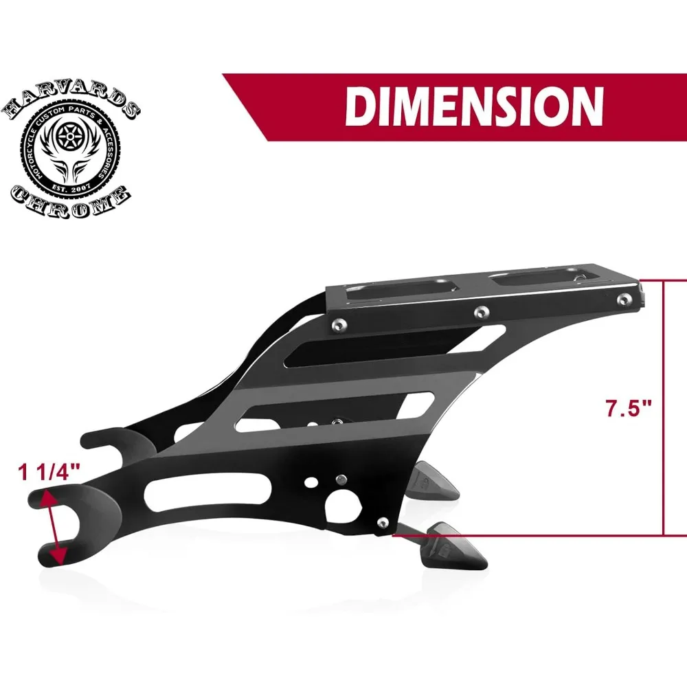 Quick Release Luggage Rack for Indian Chieftain Dark Horse and Road Models with Detachable Two-Up Mounting System