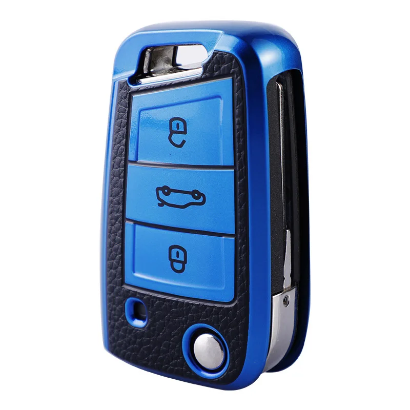 Flip Key Car Key Case Cover Per Volkswagen Golf Gti Seat Ateca Octavia A7 Vw Touran 2016 Leon 2014 Golf 7 Mk7 Tiguan Mk2 Kodiaq