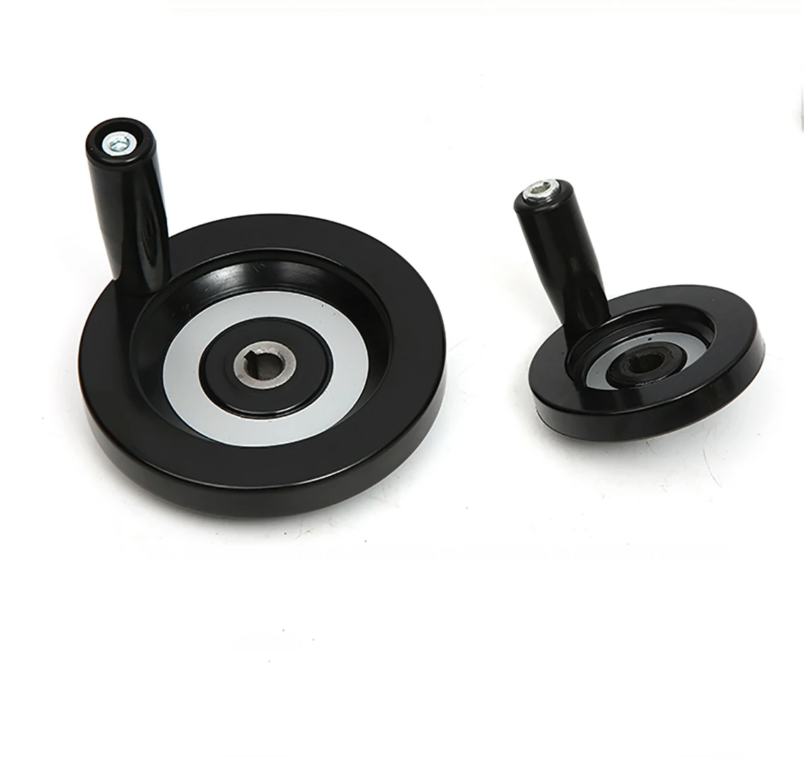 63-200mm Round Plastic Handwheel Alloy Lathe Milling Machine Hand Wheel with Handle 1Pcs Machine Accessories Tools
